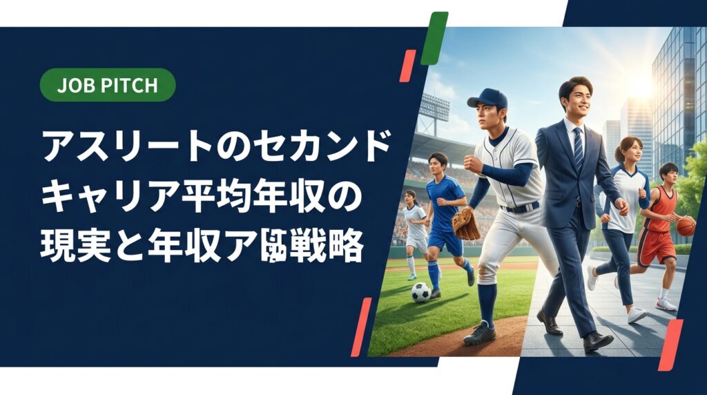 アスリートのセカンドキャリアにおける平均年収の現実を元独立リーグ選手が徹底解説。引退後の収入目安から年収を上げる具体的な方法、JOB PITCHの伴走支援まで実務的に紹介します。