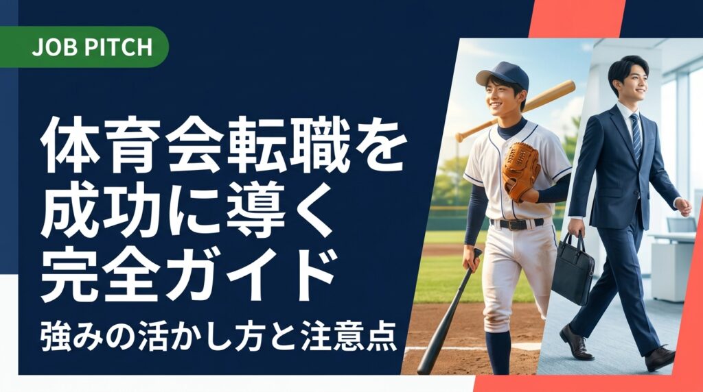 体育会出身者の転職で悩んでいるあなたへ。競技で培った強みの言語化から求人選びのコツ、面接対策まで実務的に解説。セカンドキャリアを一緒に設計するJOB PITCHが全力でサポートします。