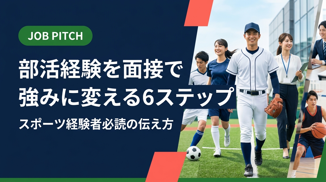 部活での強みを面接でどう伝えるか迷っていませんか?継続力・チームワーク・逆境突破力を具体的エピソードで語る方法を、スポーツ経験者のセカンドキャリア支援のプロが解説します。