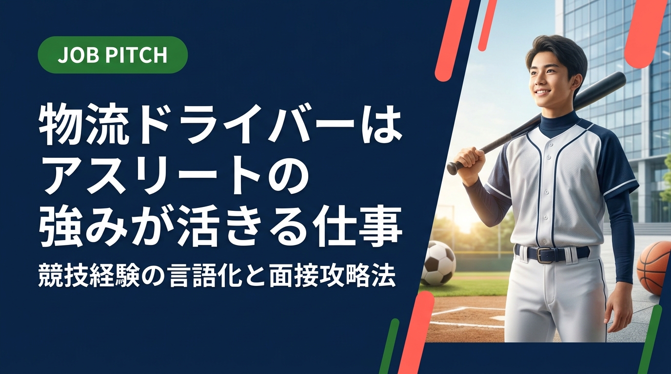 元アスリートが物流・ドライバー職を検討するときの職種選び・強みの言語化・自己PR例文・面接での伝え方を具体的に解説。体力だけでない競技経験の翻訳方法をJOB PITCHがサポートします。