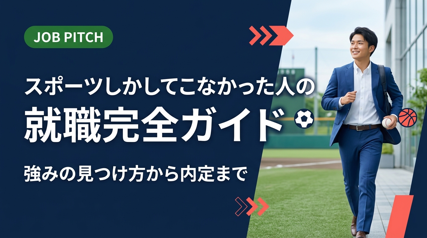 スポーツしかしてこなかったと悩む若者へ。競技経験で培った強みの言語化・業界選び・面接対策まで、セカンドキャリアの実践的な進め方をJOB PITCHが徹底解説します。