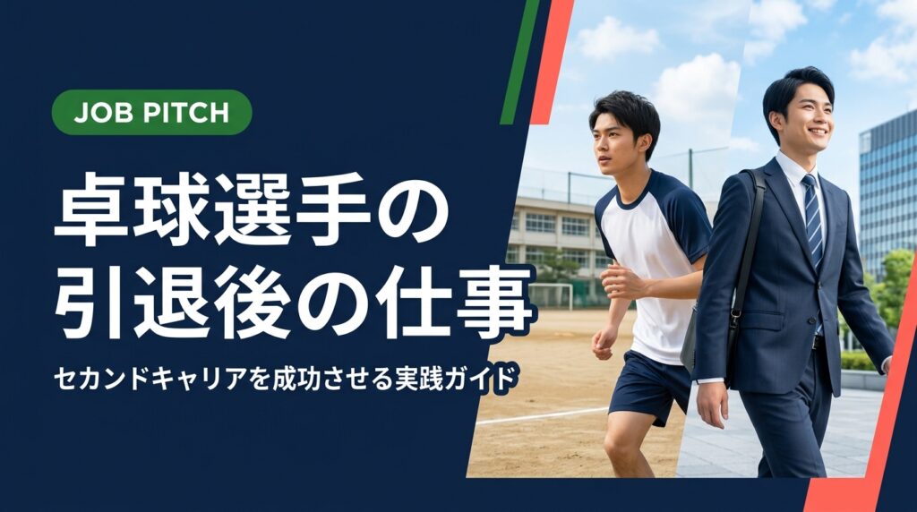 卓球選手が引退後に直面するキャリアの悩みに正面から答えます。職種選び・履歴書の書き方・給与目安から、スポーツ経験を活かす転職戦略まで具体的に解説。無料相談も受付中。
