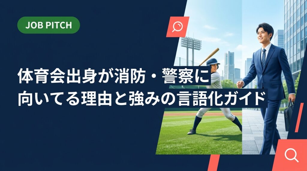 体育会出身者が消防・警察に向いている理由を、競技経験の強みを具体的に言語化する視点で解説。職種別の特徴・自己PR例文・面接での伝え方まで実務的にまとめました。