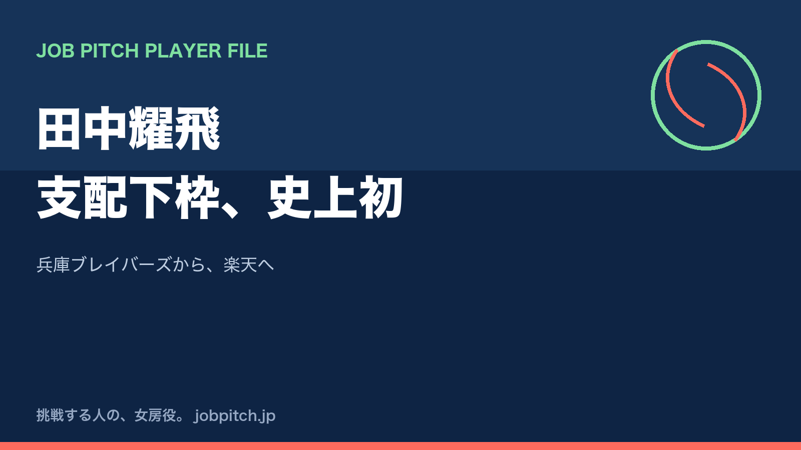 田中耀飛さんの軌跡|兵庫ブレイバーズから支配下枠でリーグ史上初の楽天指名へ