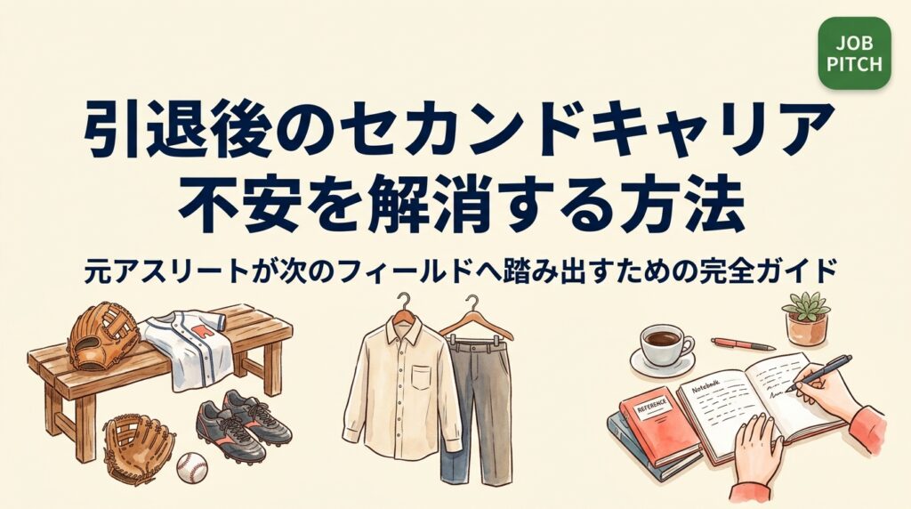 引退後のセカンドキャリアに不安を感じるアスリートへ。不安の正体を整理し、自己分析・職種選び・転職活動まで具体的な解消ステップを解説。スポーツ経験を強みに変えて次のフィールドへ踏み出そう。