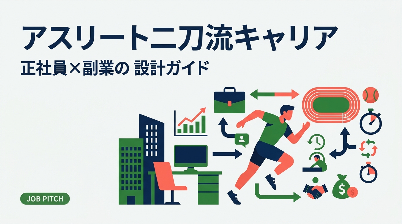 引退後のアスリートが正社員就職と副業を両立する「二刀流キャリア」の設計方法を解説。収入の安定を守りながら競技経験を活かす副業の選び方・始め方・注意点まで実務的に紹介します。