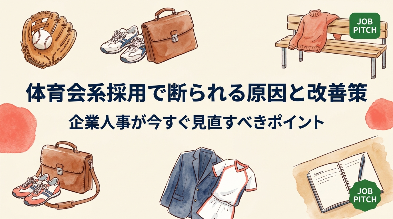体育会・アスリート採用を導入したのに内定辞退や選考辞退が続く企業へ。断られる主な原因と具体的な改善策を人事担当者向けに解説。採用ブランディングから面接設計まで実務的に紹介します。