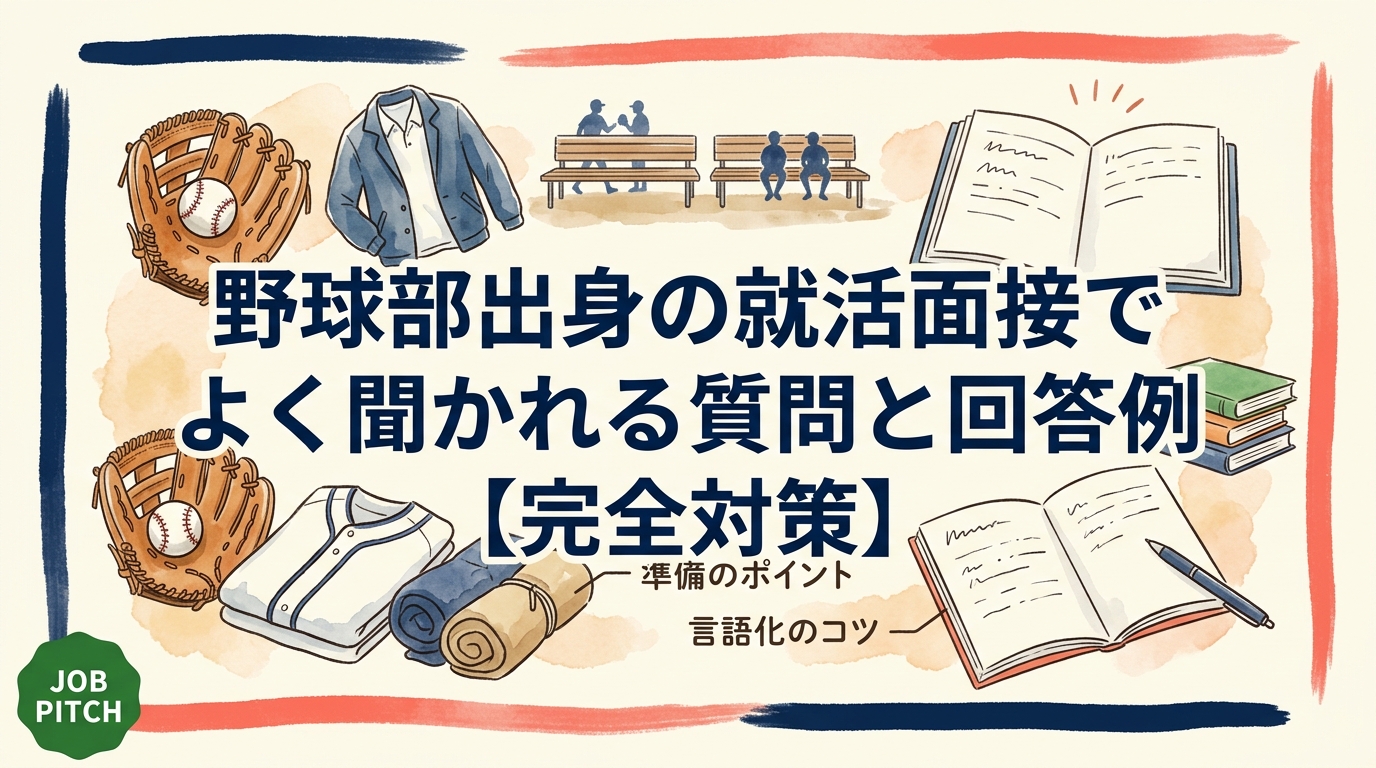 野球部出身者が就活面接でよく聞かれる質問を厳選し、回答例と準備のポイントをわかりやすく解説。野球経験をどう言語化すれば採用担当者の心に届くか、実務的な視点でまとめました。