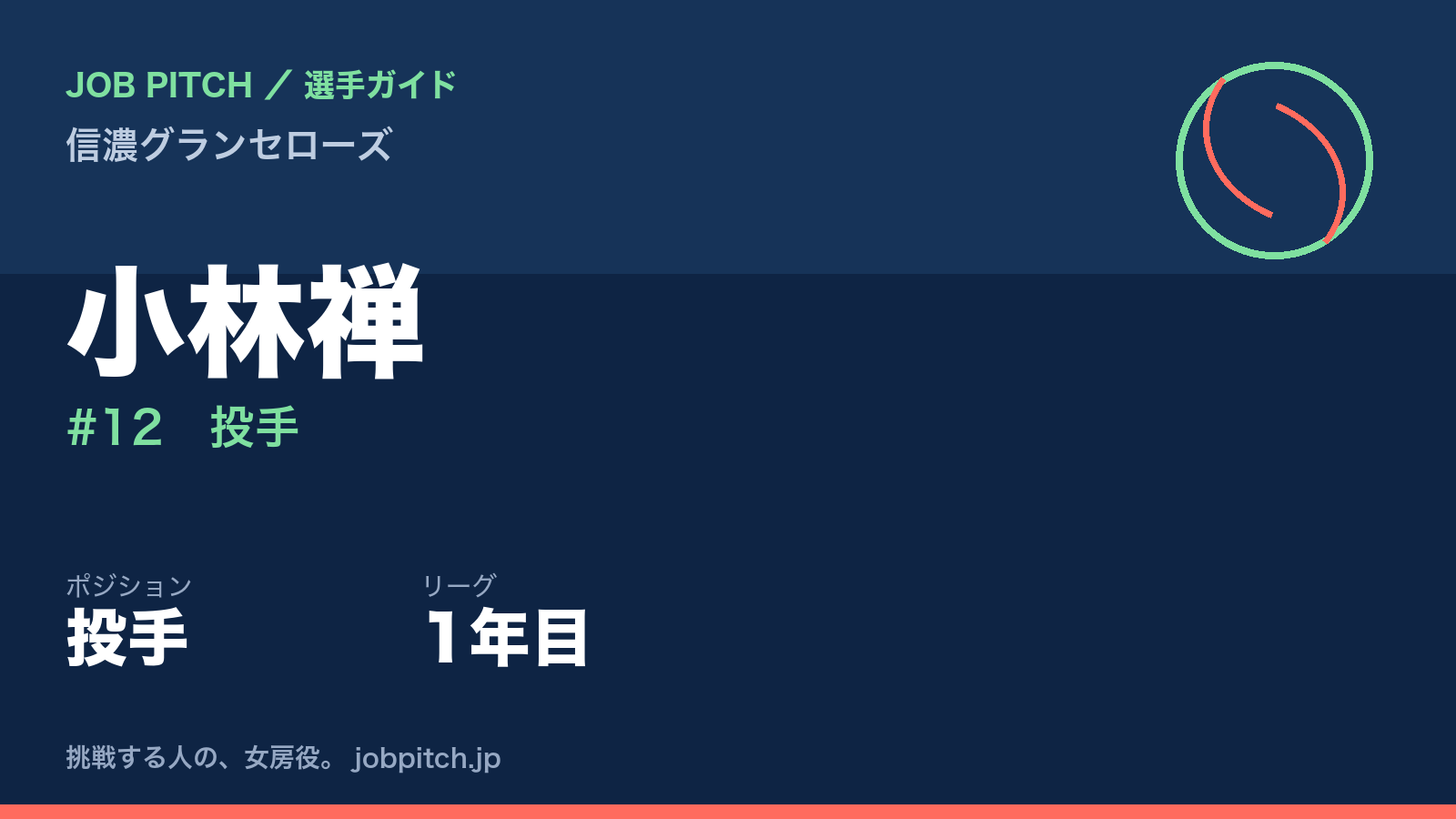 小林禅選手(信濃グランセローズ)