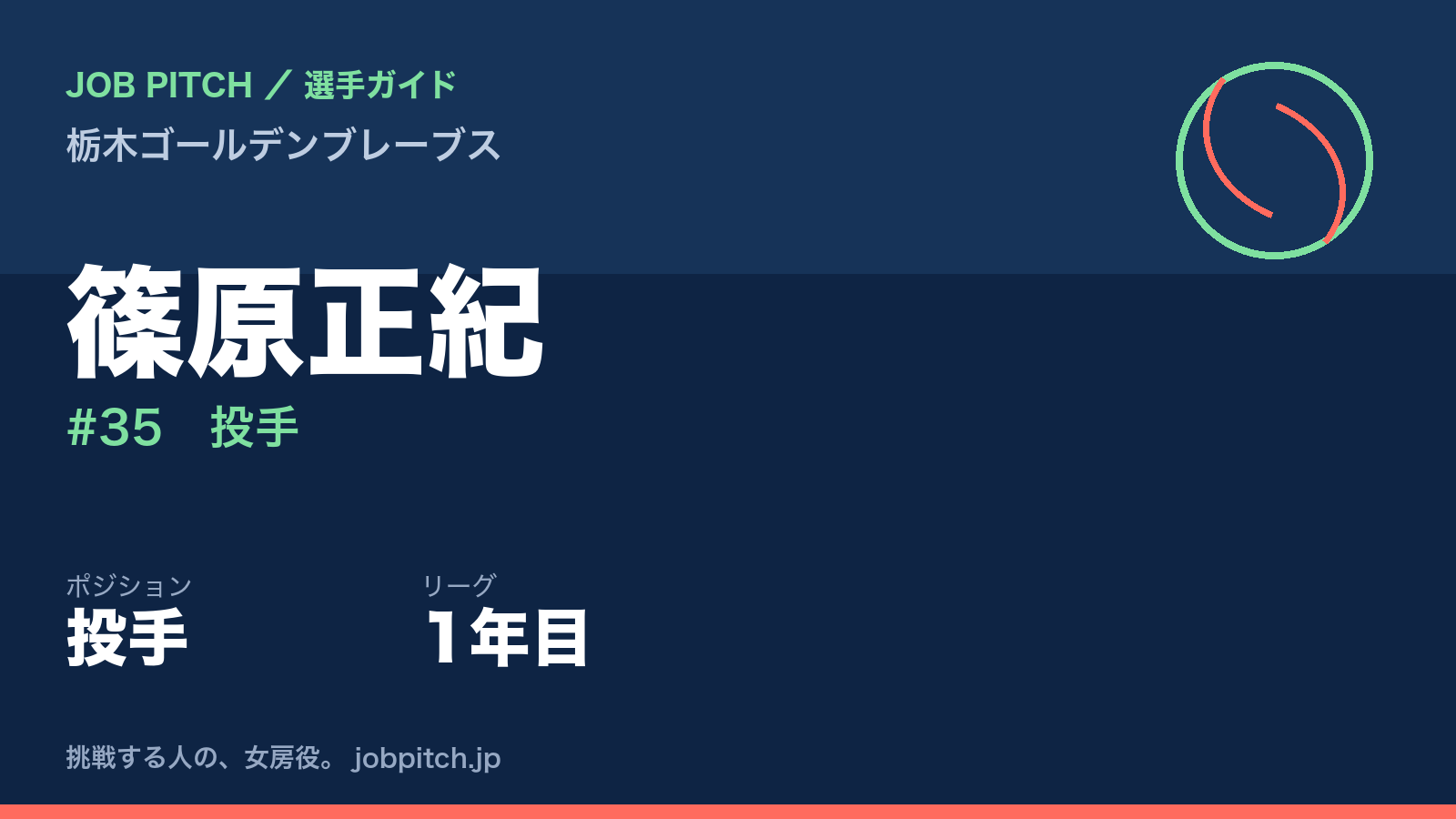 篠原正紀選手（栃木ゴールデンブレーブス）