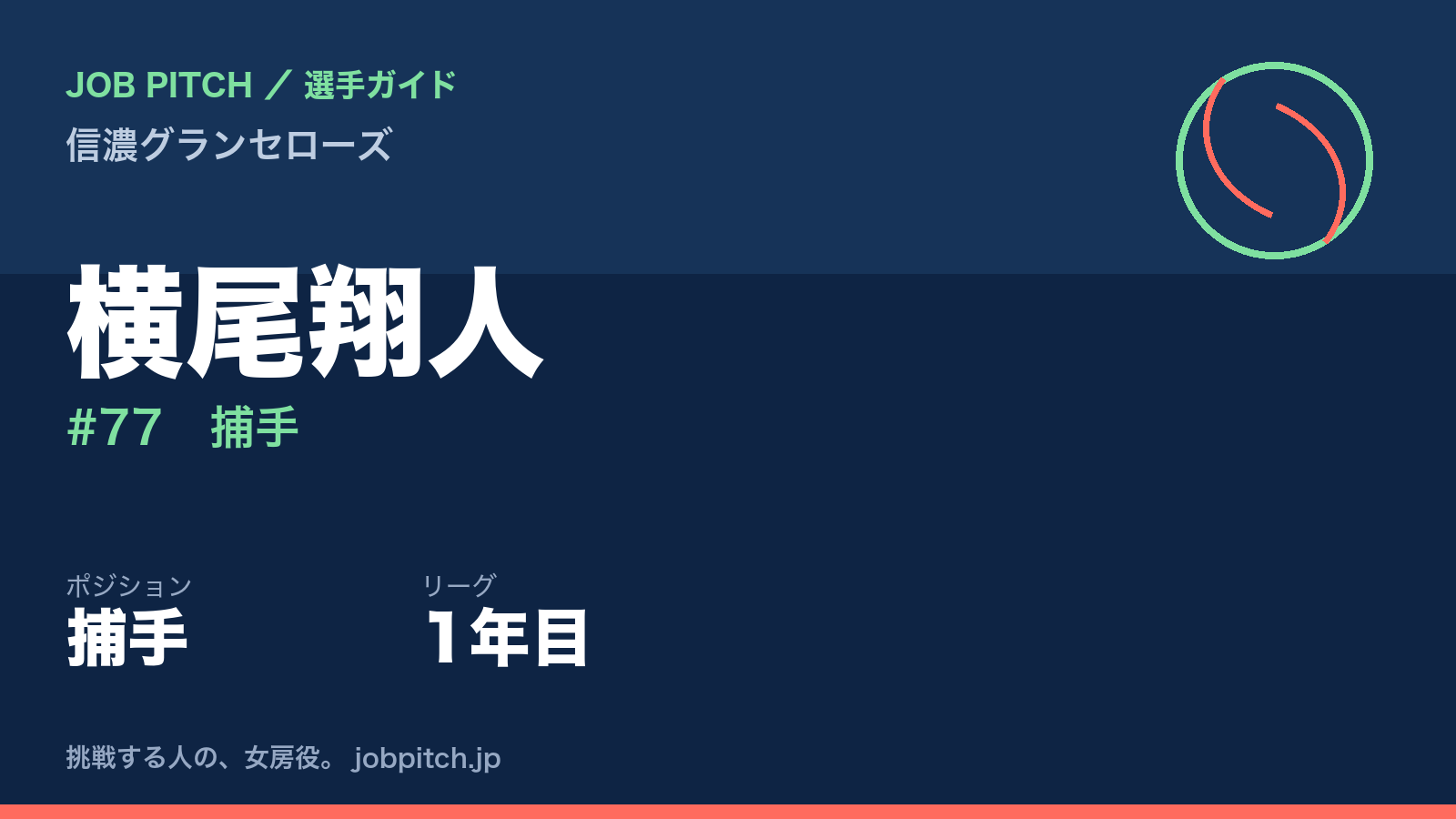 横尾翔人選手（信濃グランセローズ）