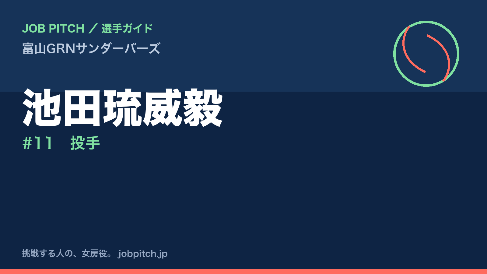 池田琉威毅（富山GRNサンダーバーズ・投手）