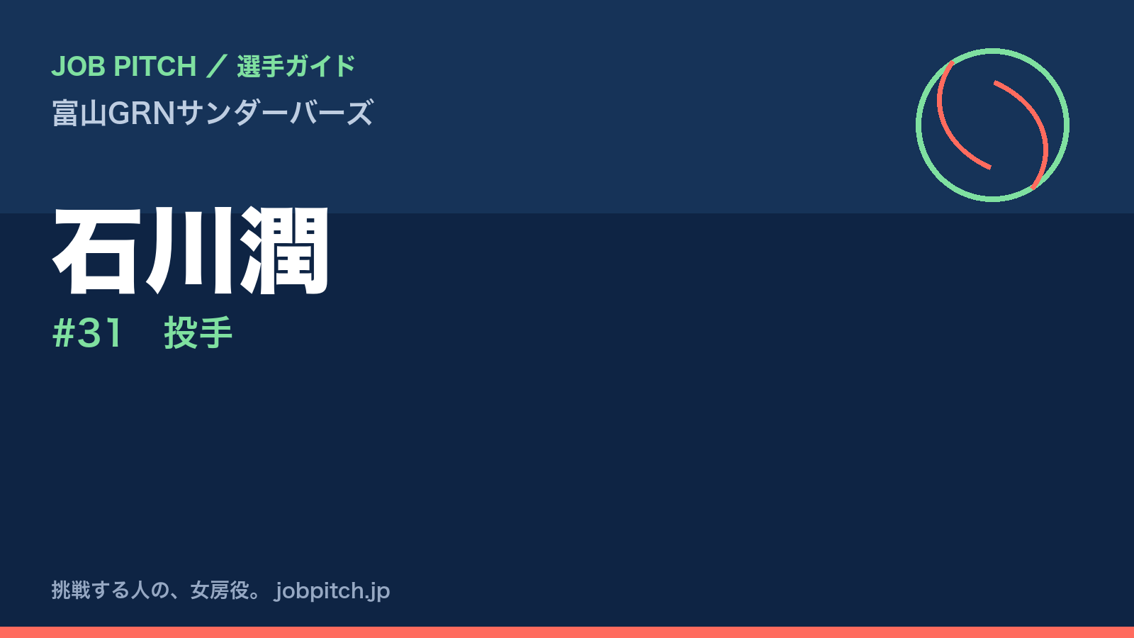 石川潤（富山GRNサンダーバーズ・投手）