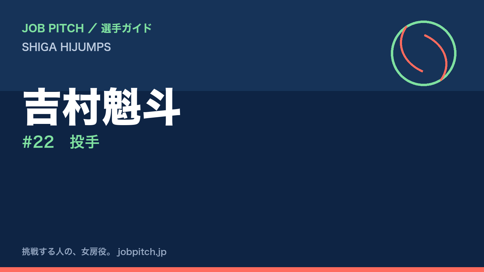 吉村魁斗（SHIGA HIJUMPS・投手）
