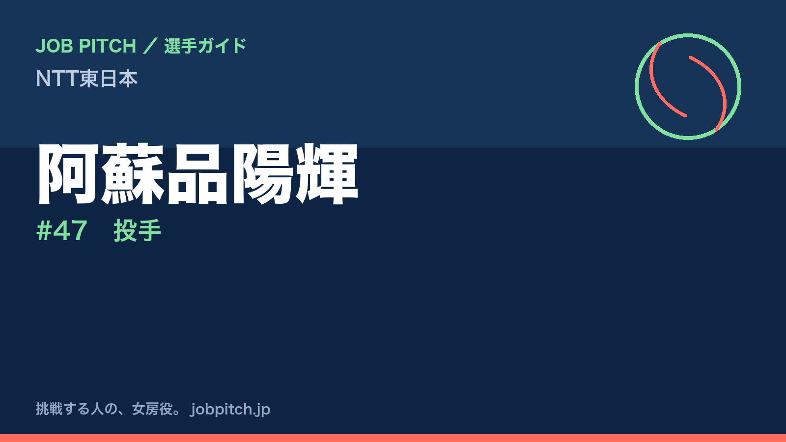 阿蘇品陽輝（NTT東日本・投手）