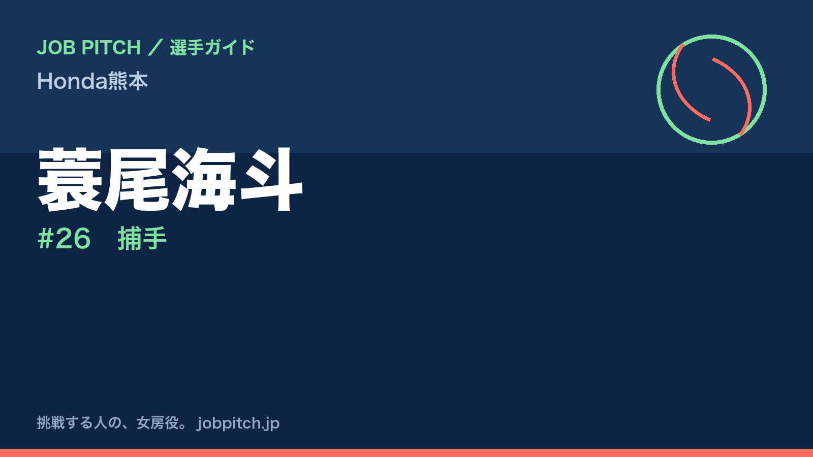 蓑尾海斗(Honda熊本・捕手)