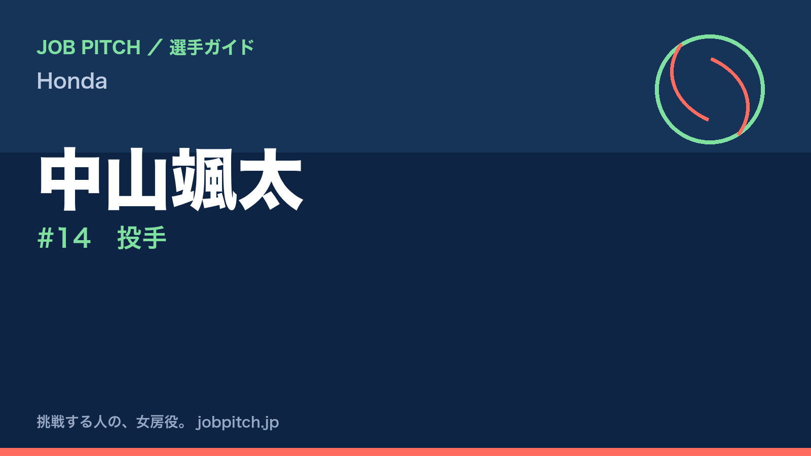 中山颯太（Honda・投手）