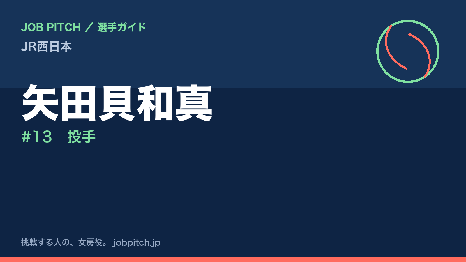 矢田貝和真（JR西日本・投手）