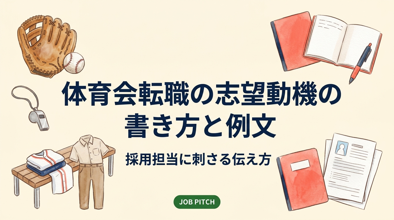 体育会出身者が転職活動で悩む志望動機の書き方を、例文つきで徹底解説。競技経験をビジネス言語に翻訳するコツや、職種別の書き方ポイントまで実務的に紹介します。