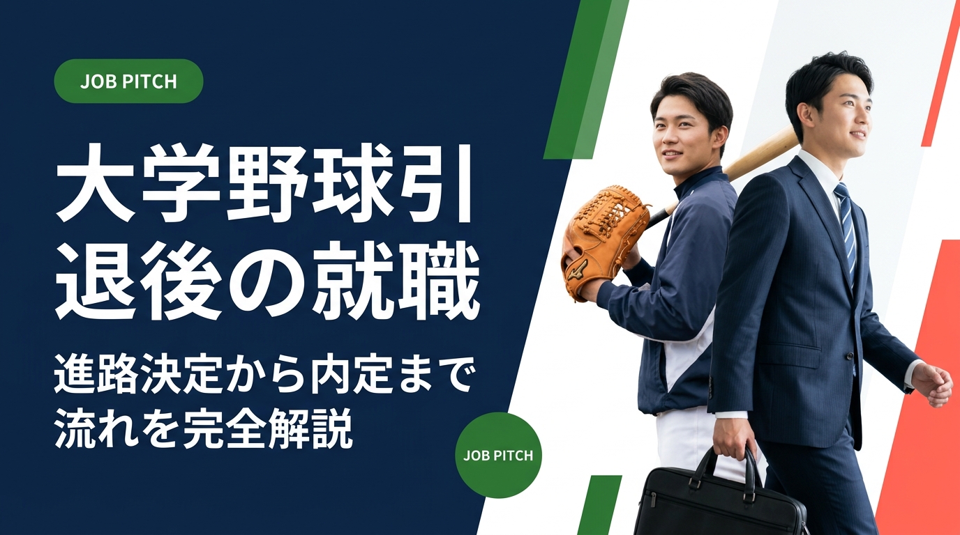 大学野球を引退後、就職活動をどう進めればいいか迷っていませんか？進路の選択肢整理から書類作成・面接対策・内定まで、体育会学生が押さえるべき流れをステップごとに解説します。