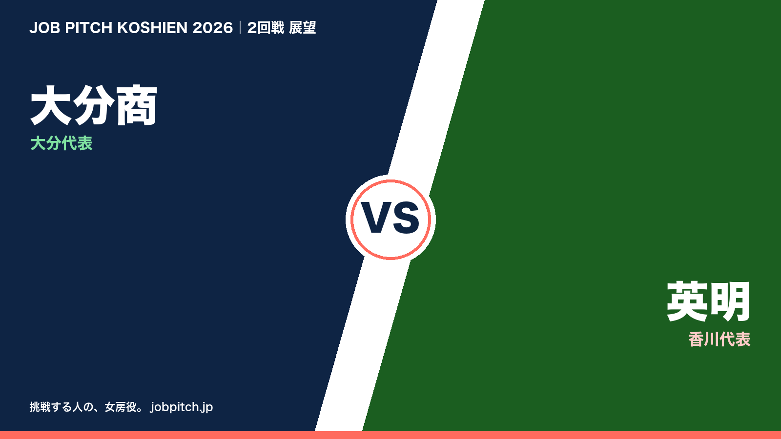大分商 vs 英明 2026夏の甲子園2回戦 展望