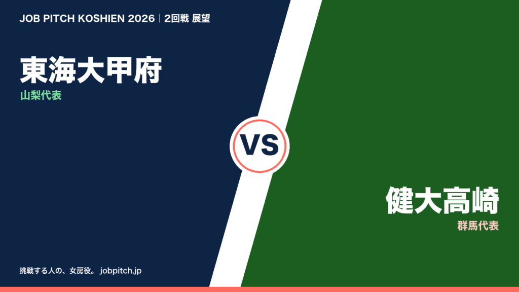 東海大甲府 vs 健大高崎 2026夏の甲子園2回戦 展望