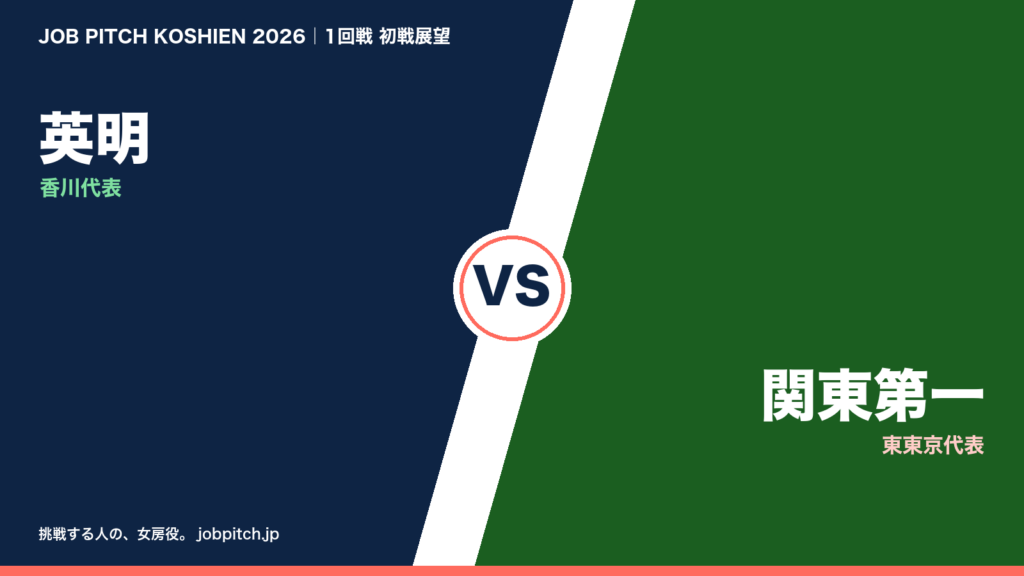英明 vs 関東第一 2026夏の甲子園1回戦 初戦展望