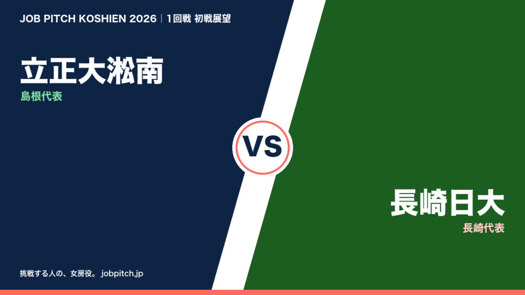 立正大淞南 vs 長崎日大 2026夏の甲子園1回戦 初戦展望