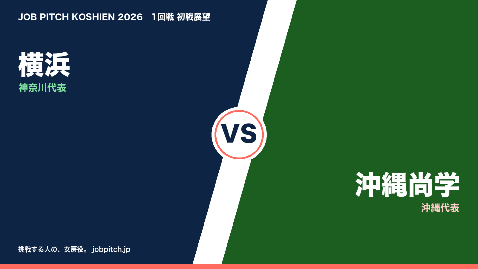 横浜 vs 沖縄尚学 2026夏の甲子園1回戦 初戦展望
