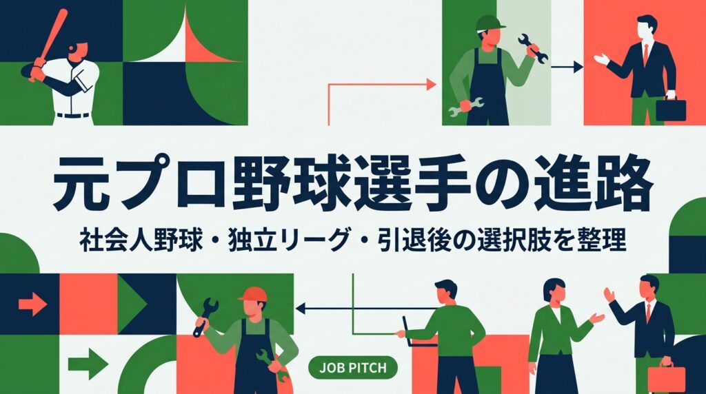 戦力外や育成契約解除を受けた元プロ野球選手が取りうる進路を、社会人野球・独立リーグ・就職・二刀流の観点から整理。復帰ルートの現実、収入の目安、手続きの手順、判断の基準まで実務的に解説します。