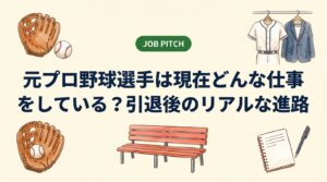 元プロ野球選手は現在何をしているのか。指導者・球団職員・営業・独立起業など引退後の代表的な進路と収入の目安、平均引退年齢、今から準備できることを元独立リーグ選手の視点で解説します。