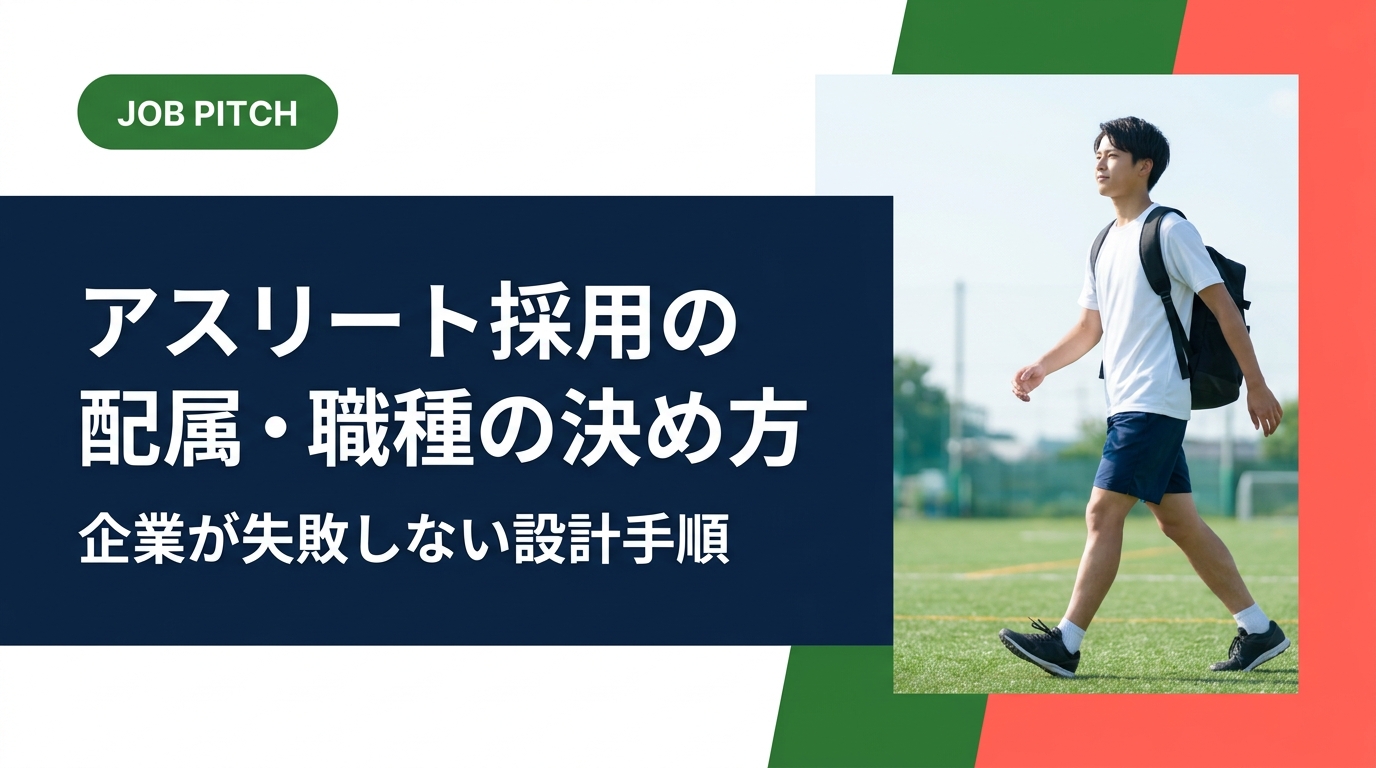 アスリート採用で配属先や職種をどう決めるか悩む人事担当者向けに、適性の見極め方、職種別の相性、配属決定のプロセス、早期離職を防ぐ受け入れ設計までを実務目線で解説します。