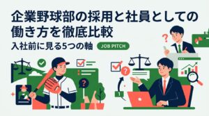 企業野球部への入社を検討する選手と保護者、受け入れ企業担当者へ。社員採用か契約か、勤務形態、給与の目安、引退後の配属まで、働き方を比較軸で整理。確認すべき質問例とチェックリストも紹介します。