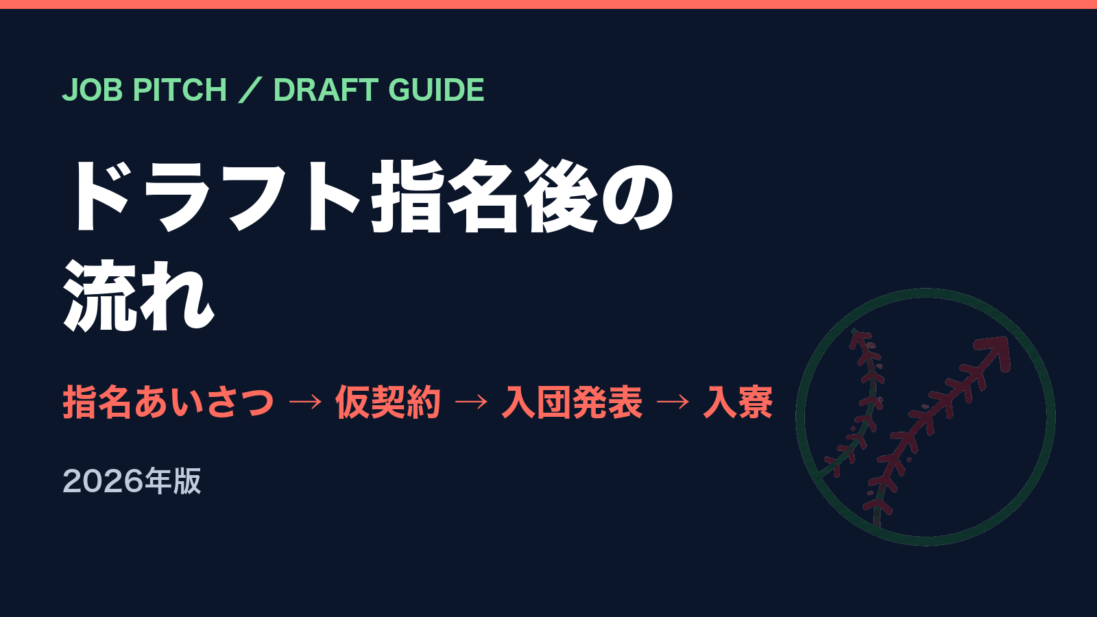 ドラフト指名後の流れ｜指名あいさつ・仮契約・入団発表・入寮まで【2026年版】｜JOB PITCH
