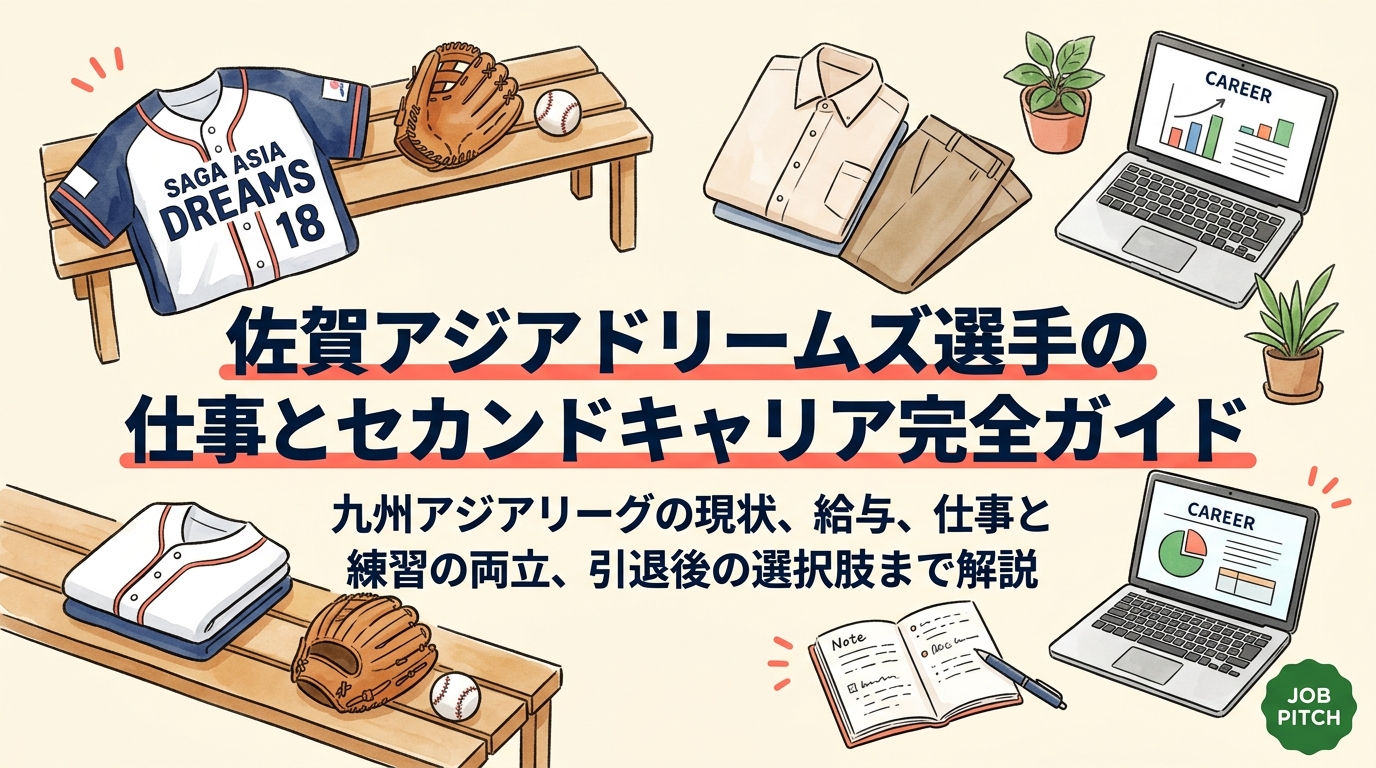 佐賀アジアドリームズなど九州アジアリーグの選手は、どんな仕事をして生活し、引退後はどう進むのか。給与の目安、昼仕事と練習の両立、在籍中にできる準備、引退後の選択肢を実務的に解説します。